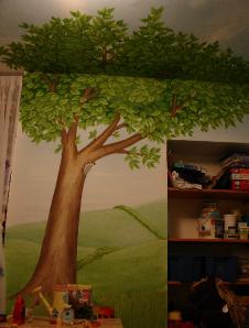 playroom mural tree